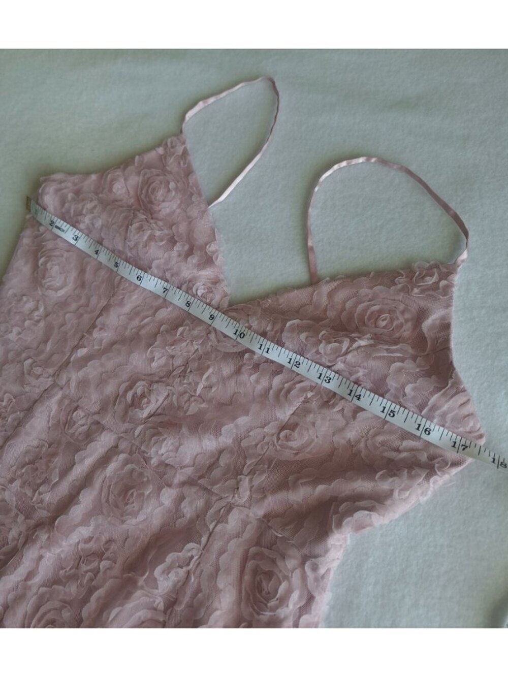 π The Clothing Company Pink Rosette Lace Maxi Dress Size M Romantic Fairycore F - Picture 4 of 8